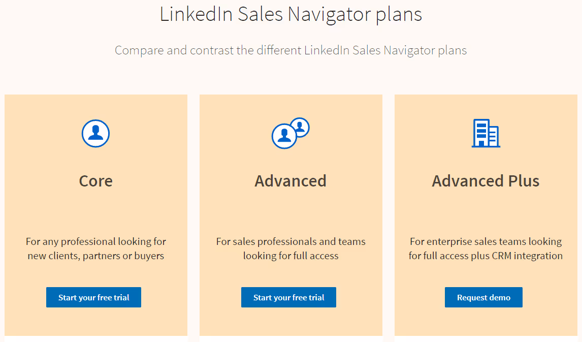 sales navigator plans