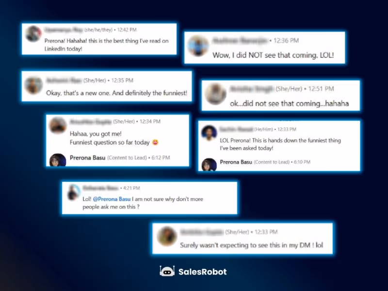 Screenshots of positive LinkedIn direct messages.