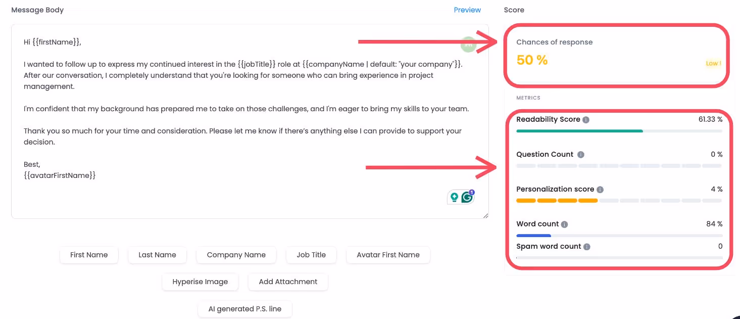 After interview Follow up email template 1