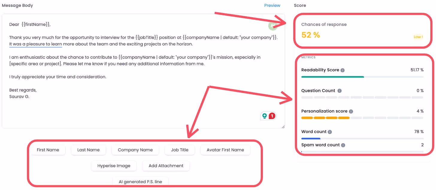 After interview Follow up email template 2