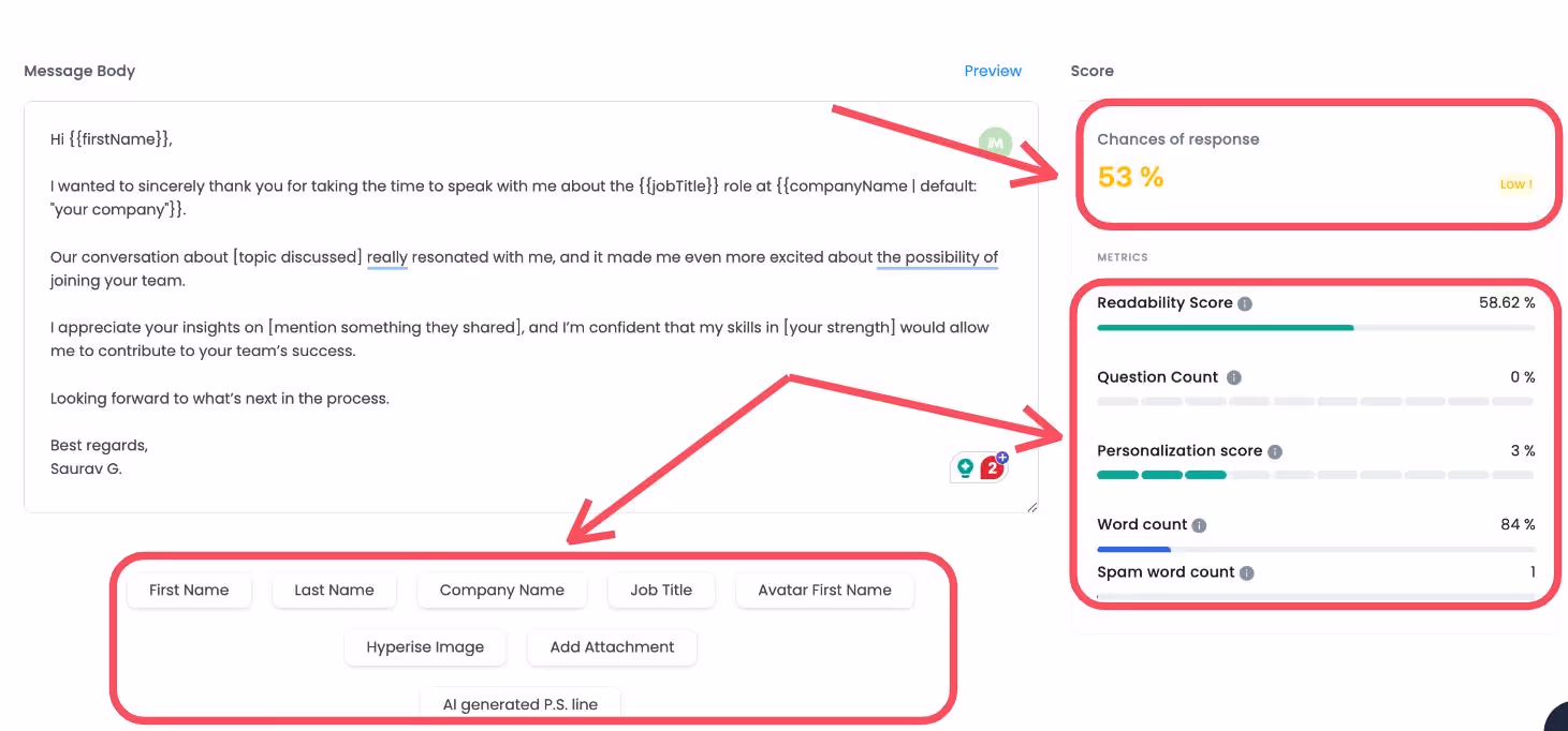 After interview Follow up email template 1
