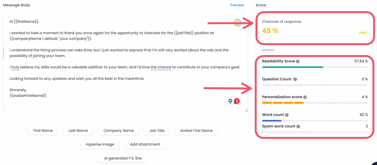 After interview Follow up email template 3