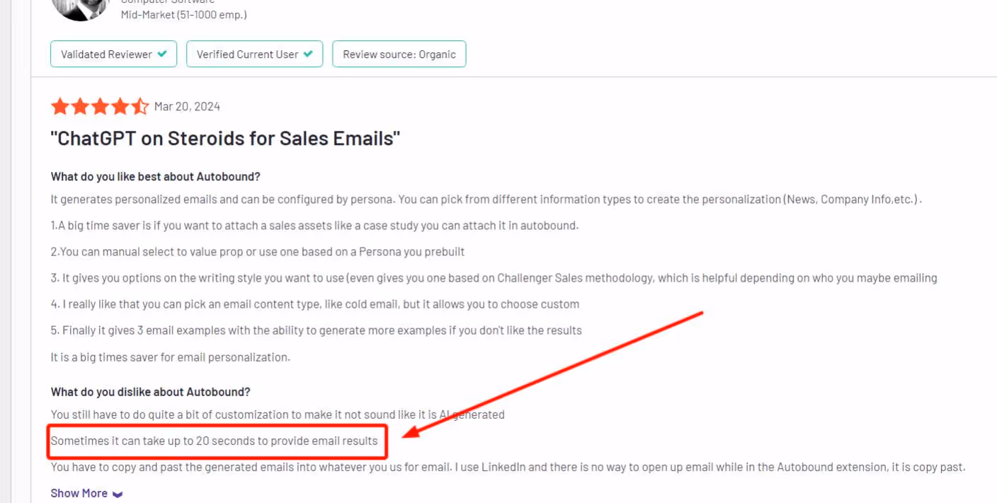 Autobound Review highlighting slow nature