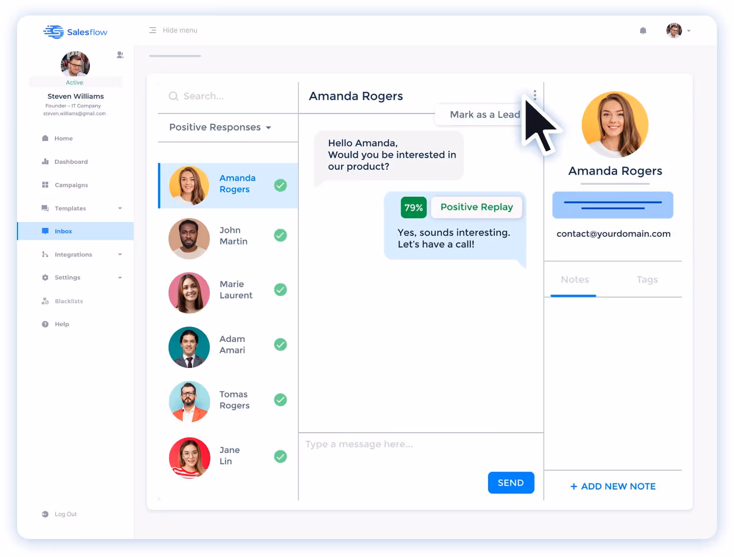 Salesflow AI driven inbox