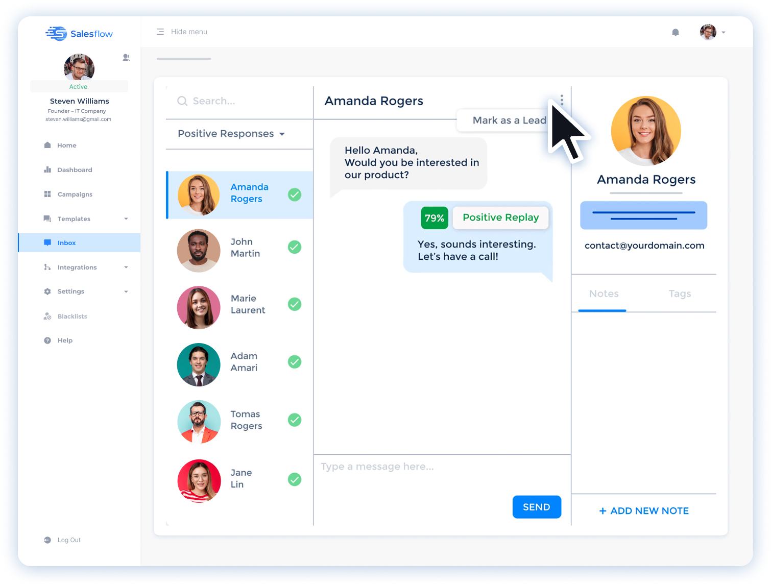 Salesflow AI driven inbox