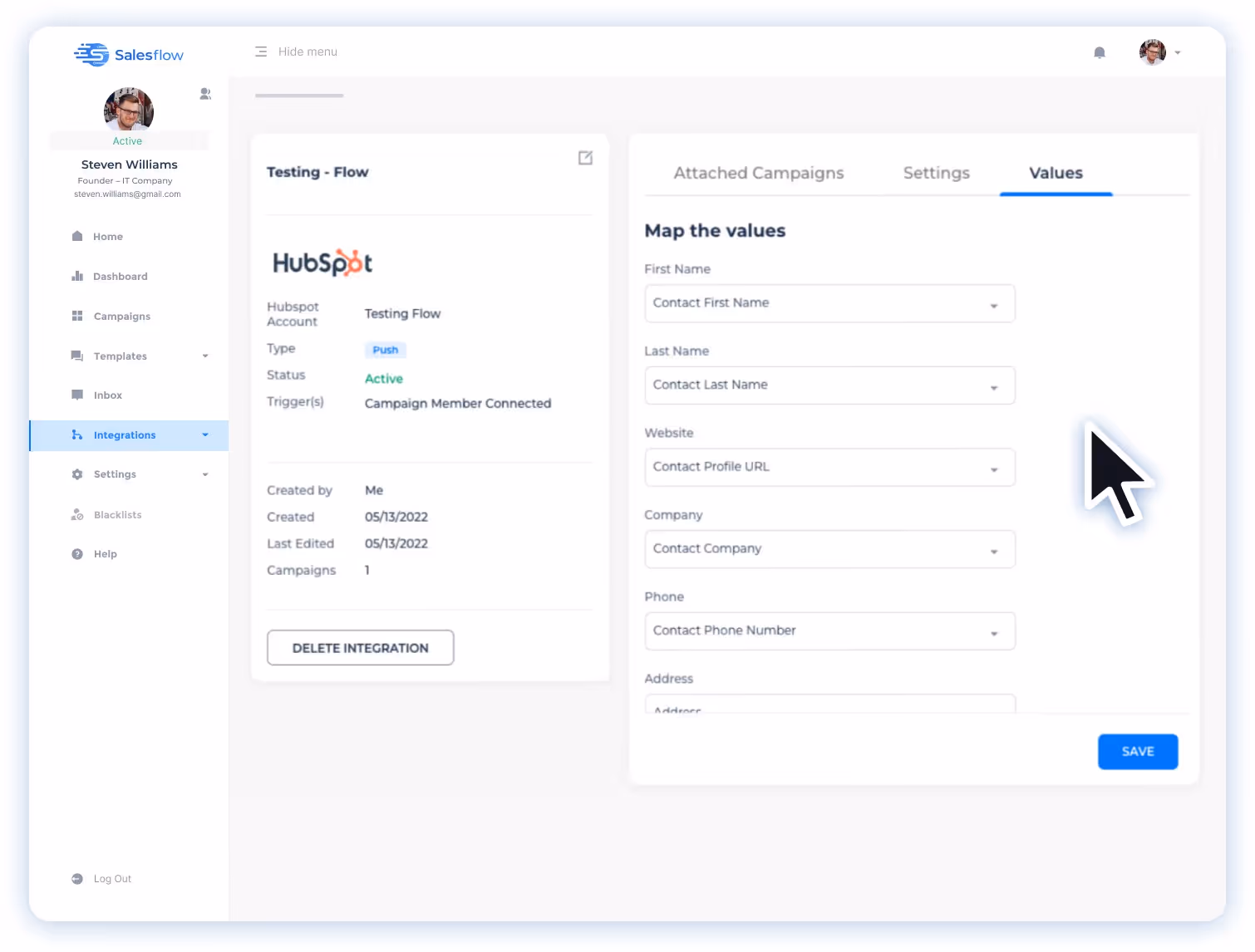 Salesflow native integrations CRM