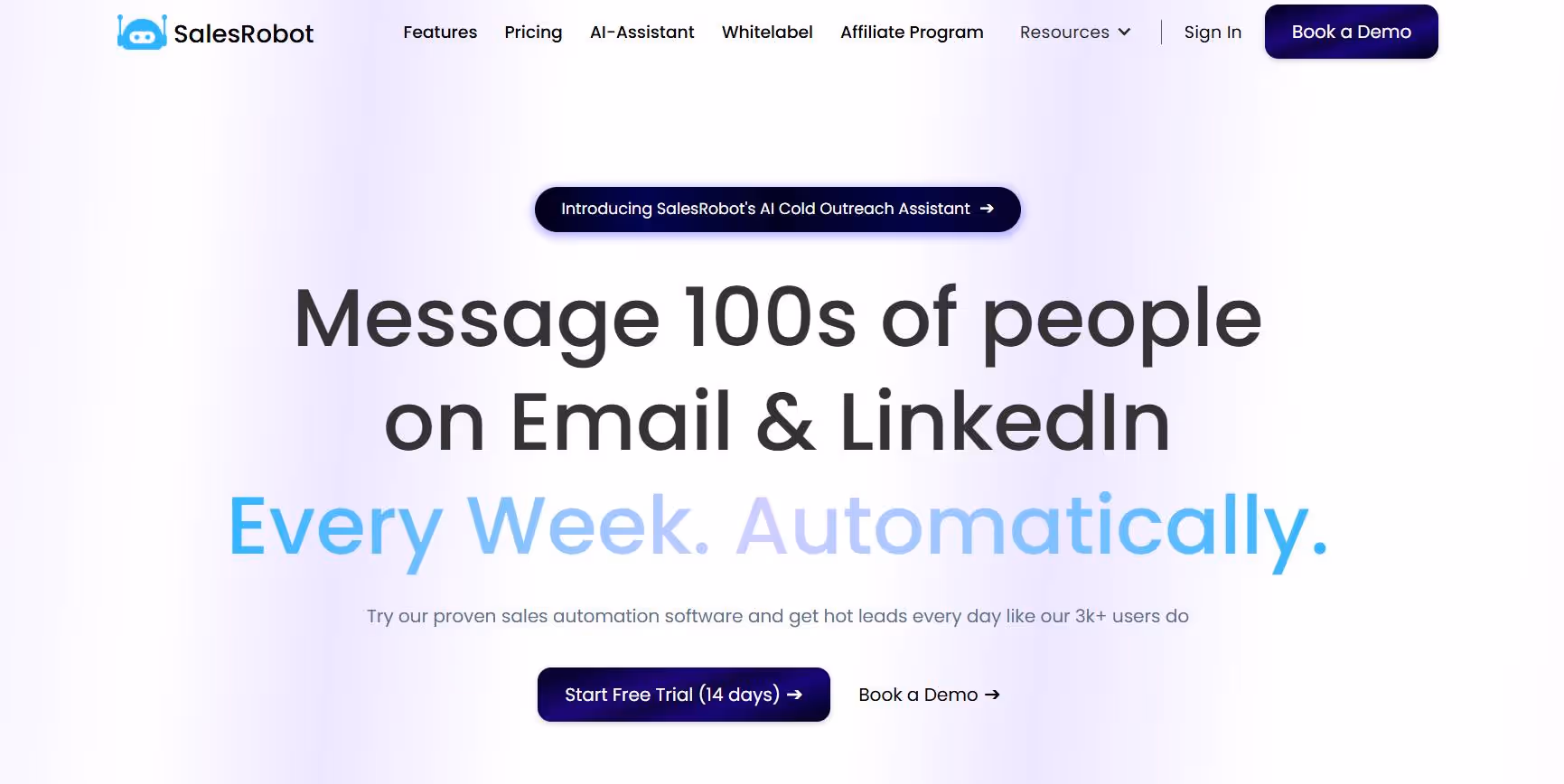 SalesRobot's AI Cold Outreach Assistant.