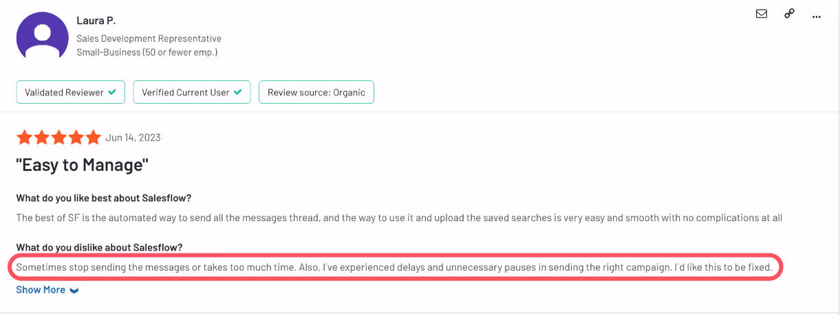 Salesflow negative review