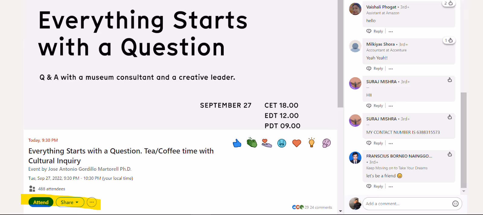 registration for linkedin events