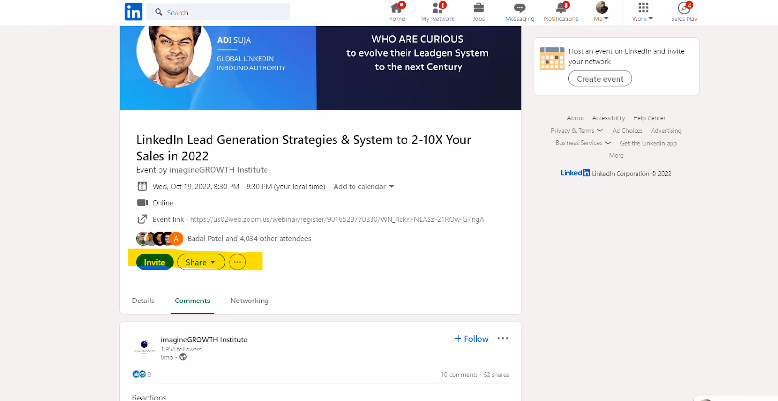 Promote your LinkedIn Events
