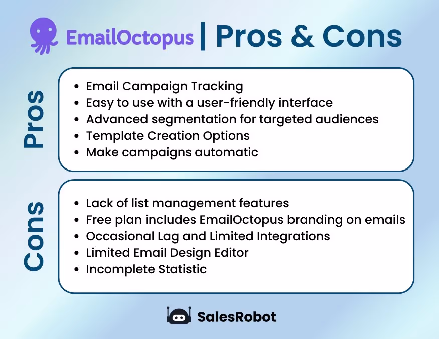 EmailOctopus Pros and Cons
