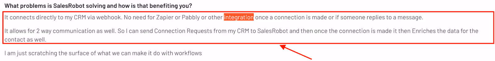 G2 review of SalesRobot