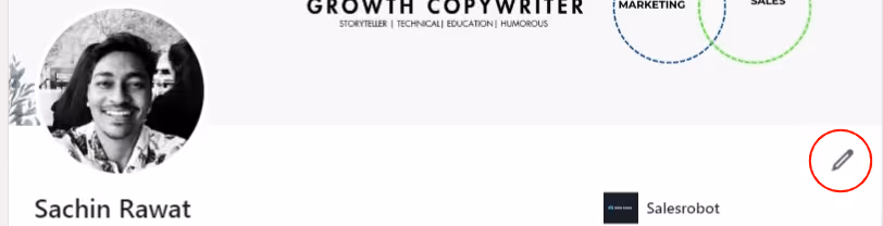 profile edit button on linkedin website