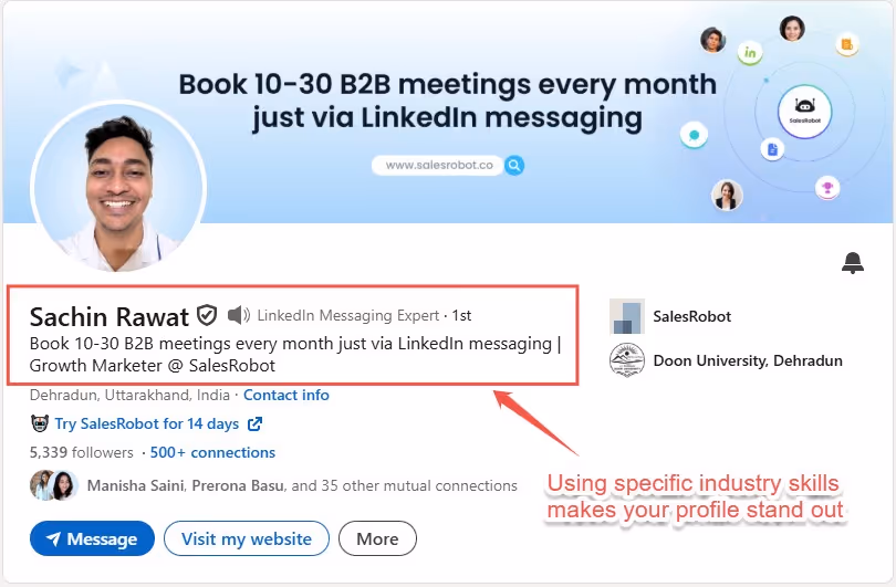 Sachin Rawat's LinkedIn profile.