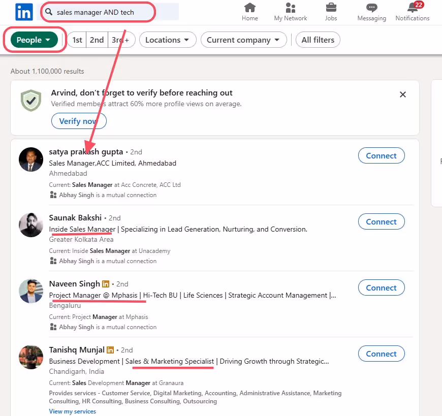 LinkedIn Search example