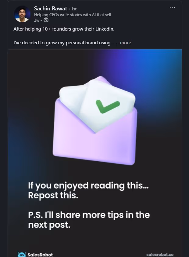 Sachin Rawat LinkedIn carousel post CTA