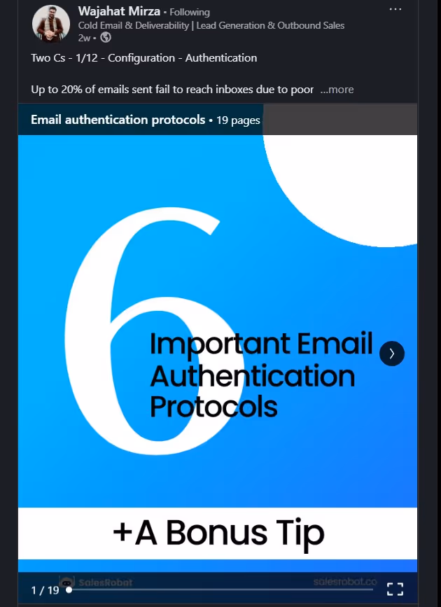 Wajahat Mirza LinkedIn carousel post education