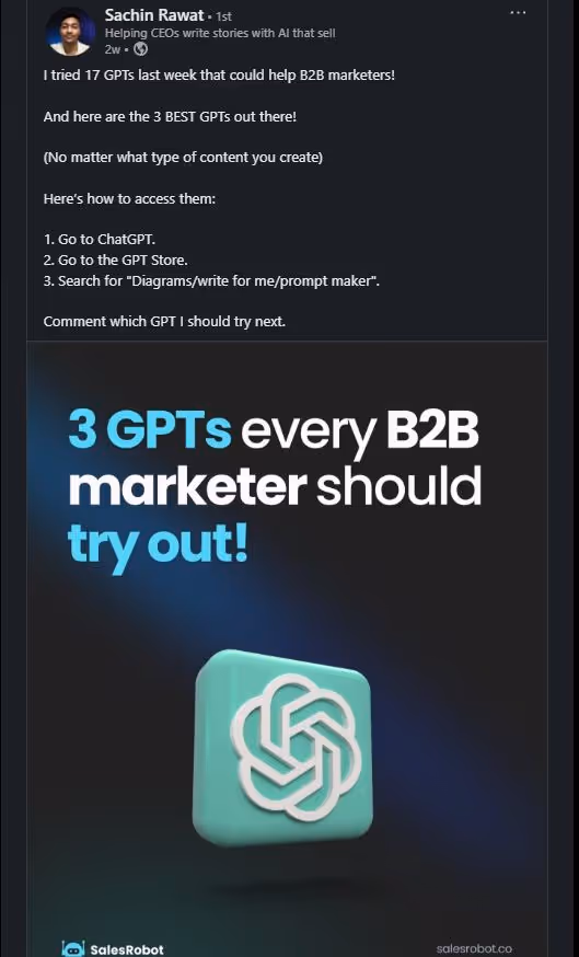 Sachin Rawat LinkedIn carousel post listicle 