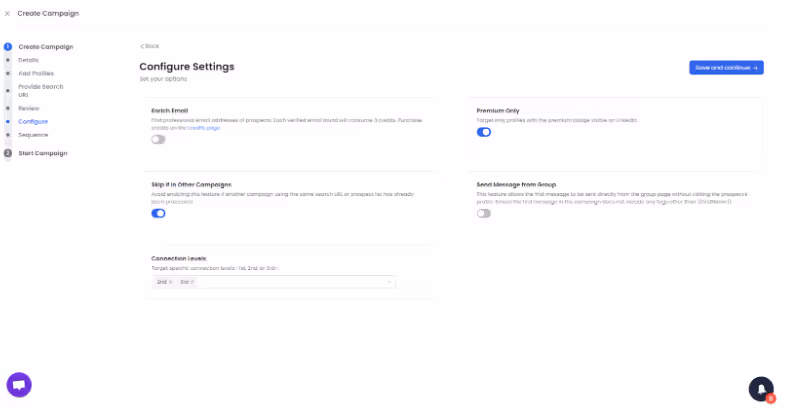 configure settings page salesrobot
