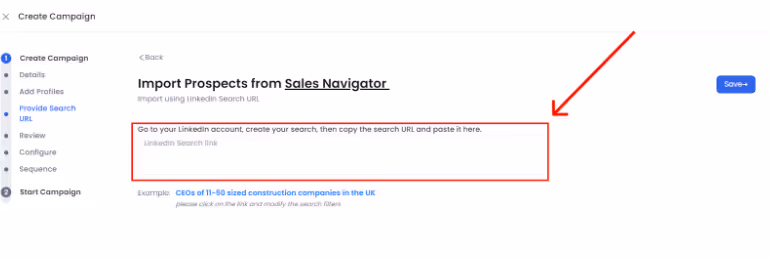 import prospects from sales nav 