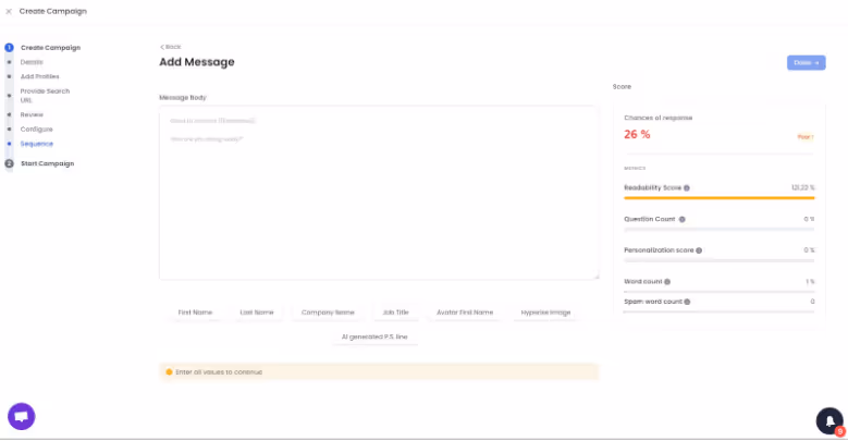 add message page salesrobot
