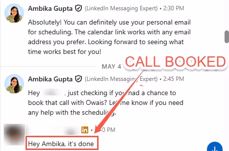 AI agent conversation booking call