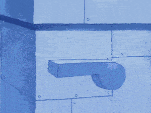 Gif indicating going down the drain