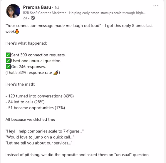 viral connection request due to using personalized messages and emojis