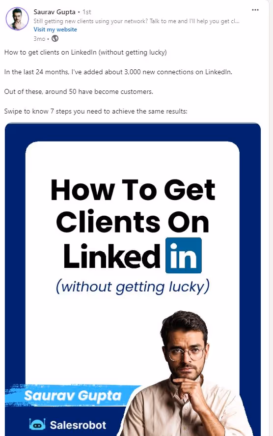 LinkedIn post idea example of Workflow Breakdown