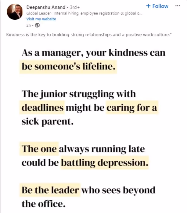 LinkedIn post idea example of Encouragement Quotes