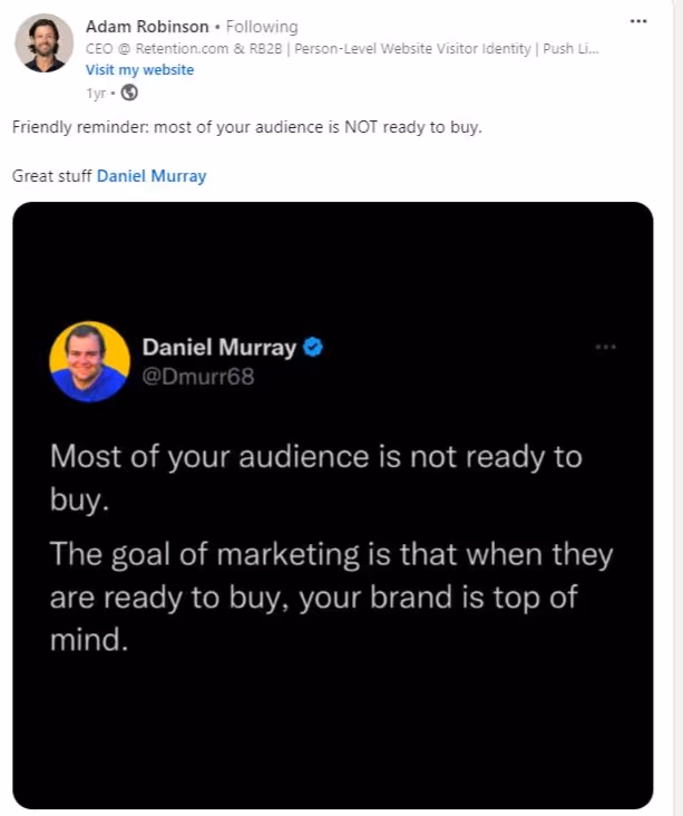 LinkedIn post idea example of One-Liners