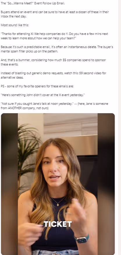 LinkedIn post idea example of Video Explanation