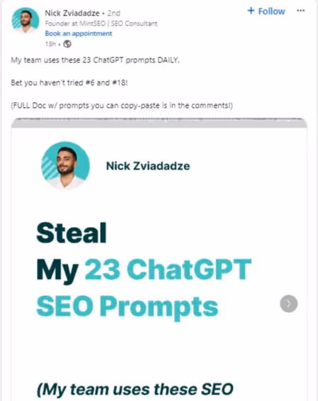 LinkedIn post idea example of Evidence-Backed Tips