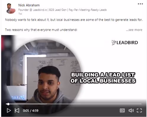 LinkedIn post idea example of Service Development