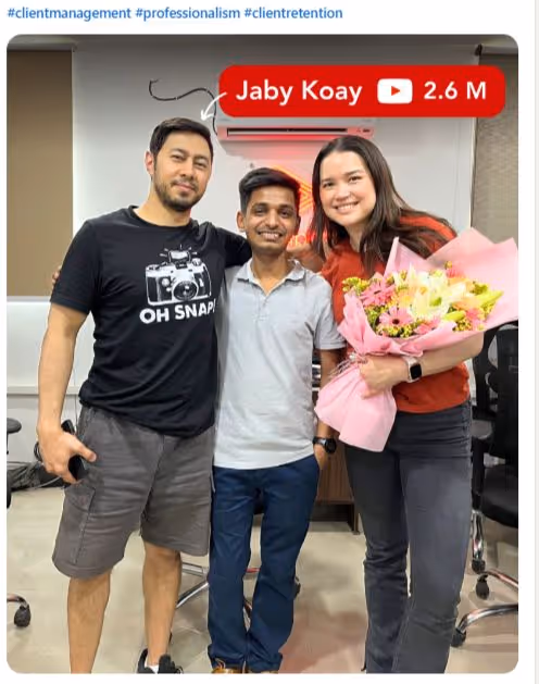 LinkedIn post idea example of Client Photos