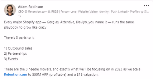 LinkedIn post idea example of Formulas