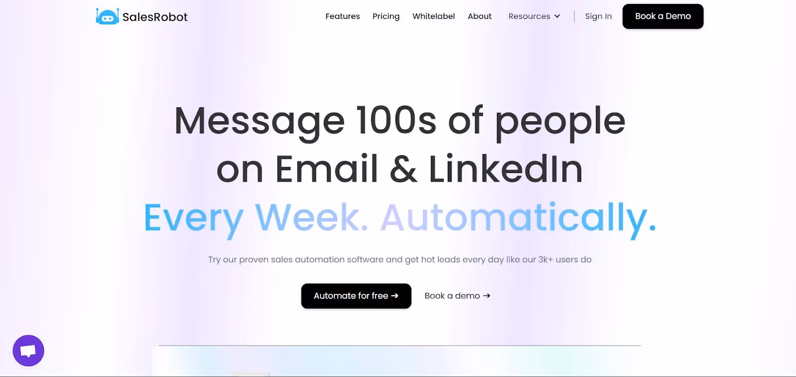 SalesRobot homepage