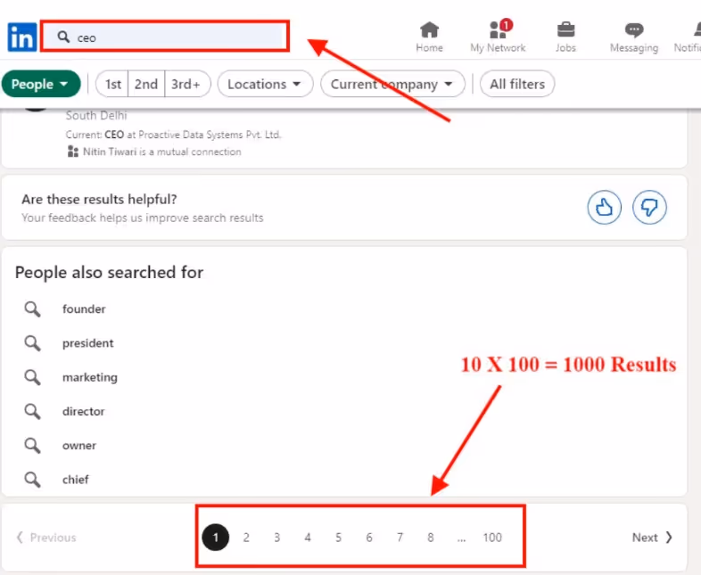limitations of linkedin search
