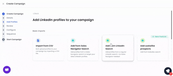 Options to add prospects in SalesRobot