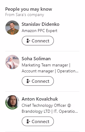 People you may know option from My network in LinkedIn