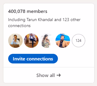 Total number of members in a group