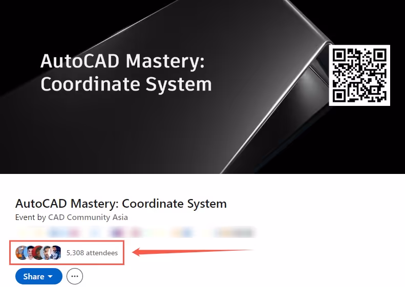 Number of attendees of an event on LinkedIn