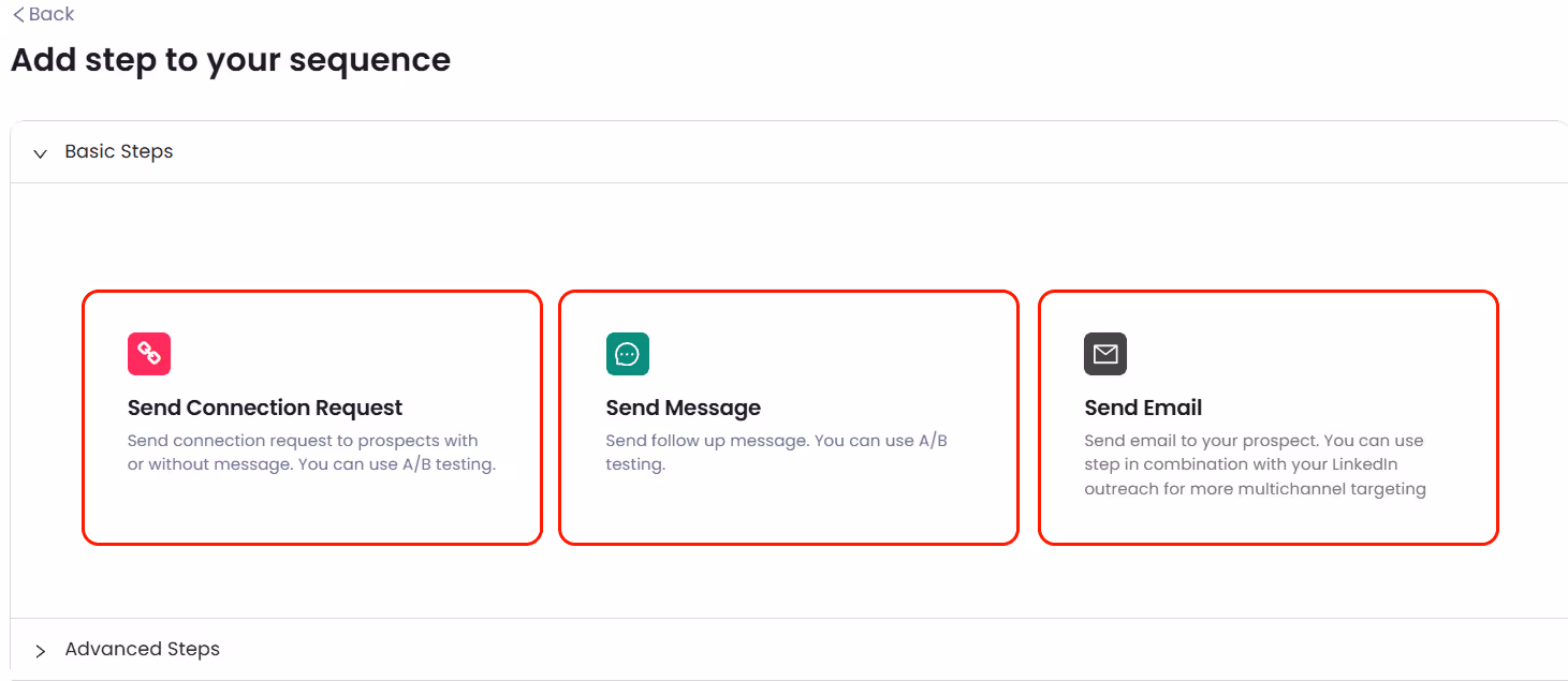 Add steps to your sequence
