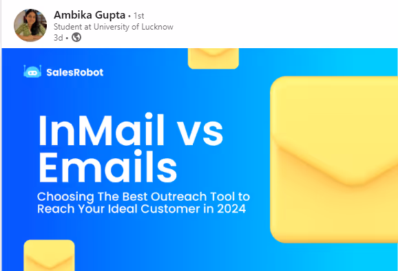 strong headline example - inmail vs email