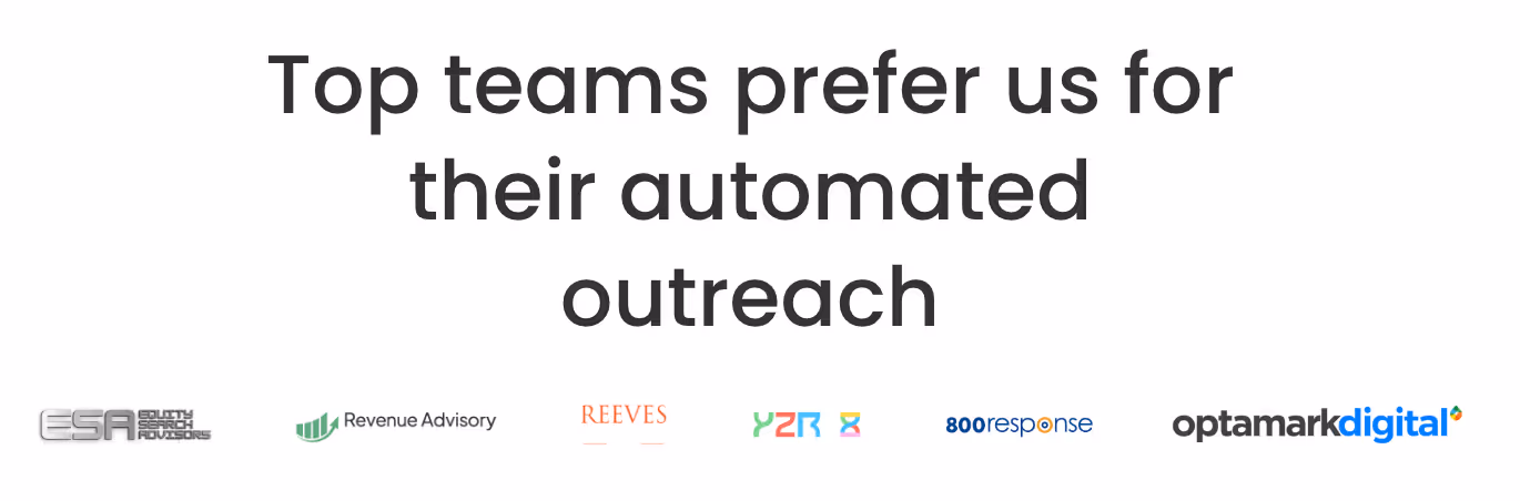 Logos of companies that prefer the product for automated outreach.