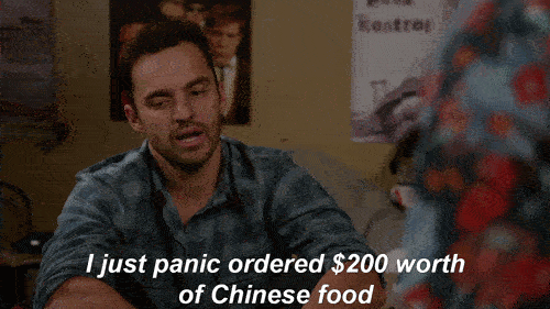 Man saying he ordered $200 dollars of pizza because of stress