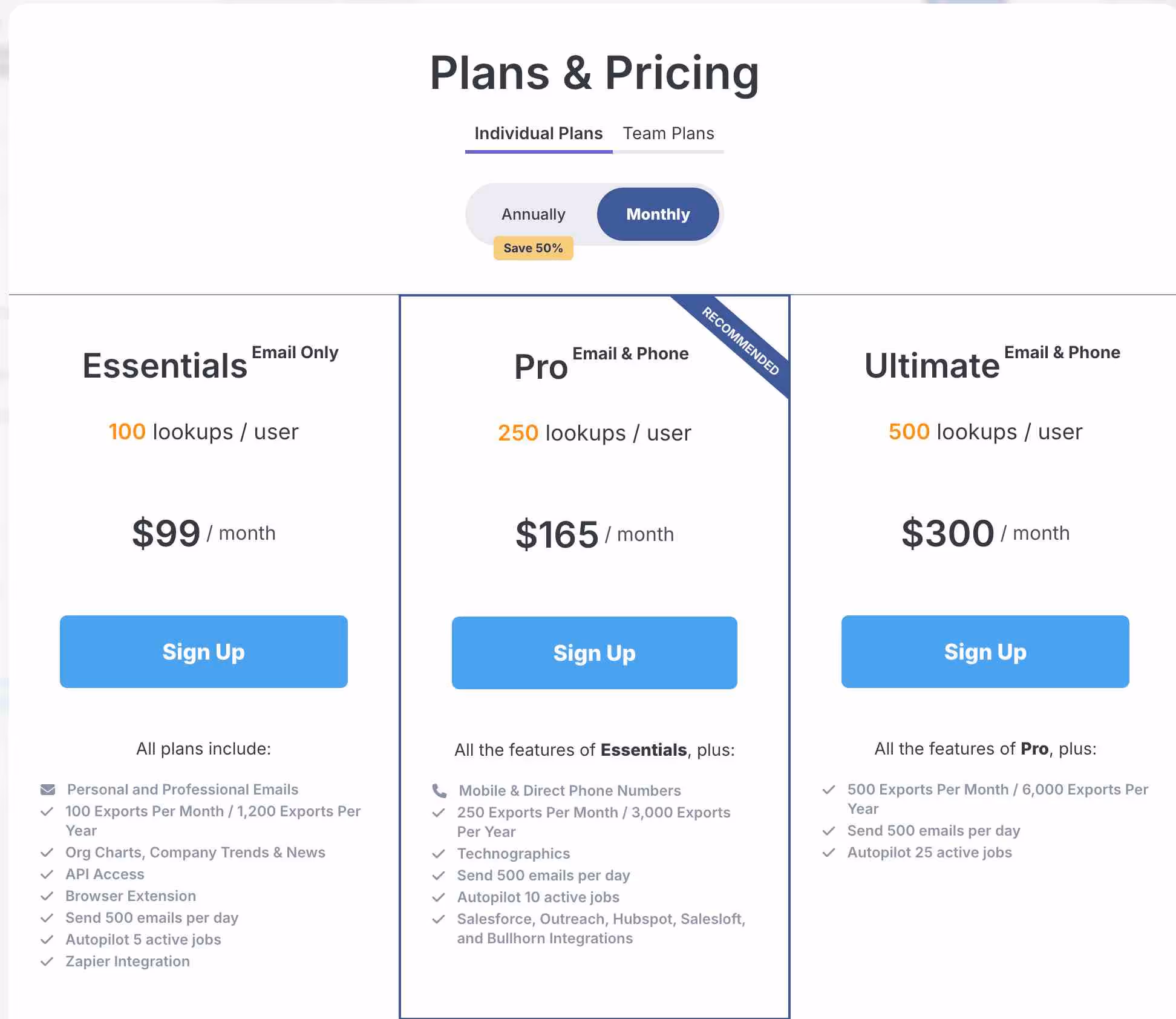 RocketReach pricing