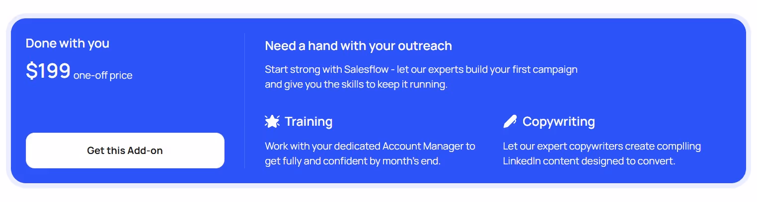 Salesflow Done with you pricing