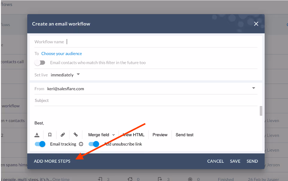 Sending an email campaign in Salesflare?