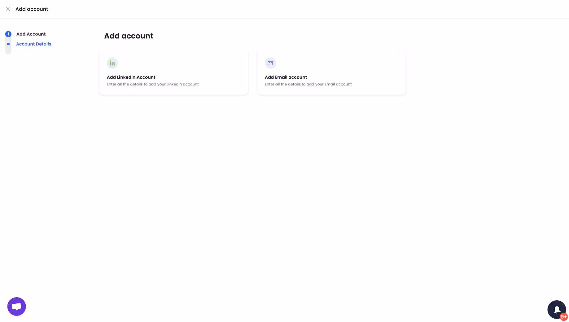 SalesRobot Add accounts